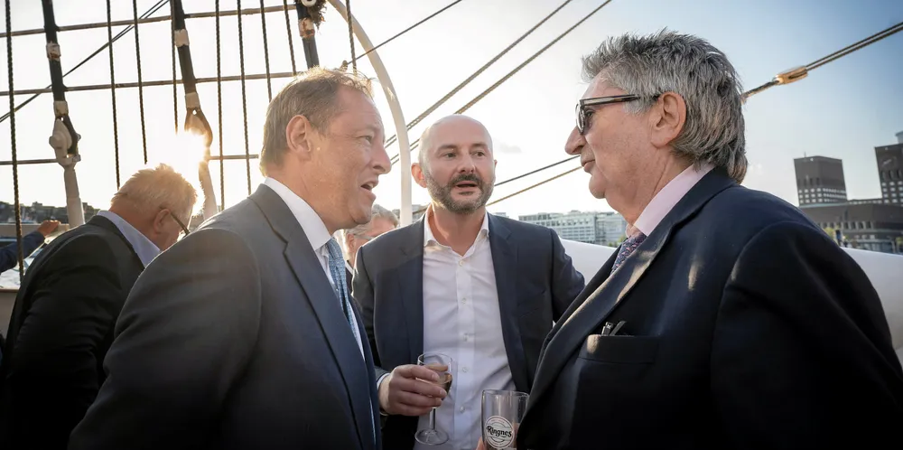 (From left) Arrow Shipbrokers chief executive Jeremy Palin, Simpson Spence Young managing partner Stanko Jekov, and Affinity (Shipping) managing partner Richard Fulford-Smith put the broking world to rights during Nor-Shipping in June
