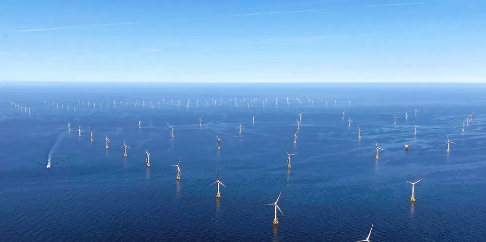 . Wind farms close to German North Sea island of Heligoland.