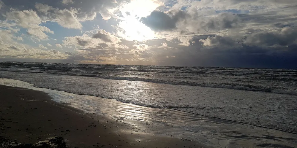 Jurmala Beach near Riga in the Gulf of Riga on the Latvian side