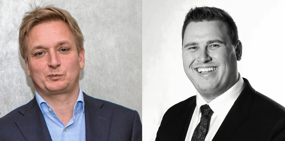 Finn Erik Arctander i Agva Kraft (til v) og Tommie Rudi i Skandia Greenpower.