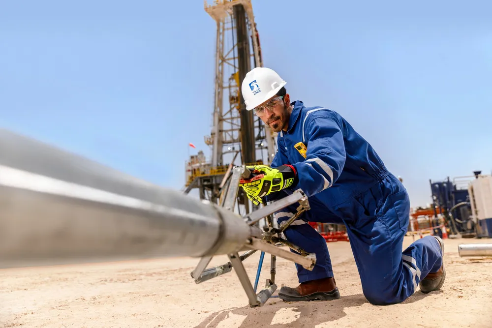 An Adnoc worker at a wireline truck in Abu Dhabi.