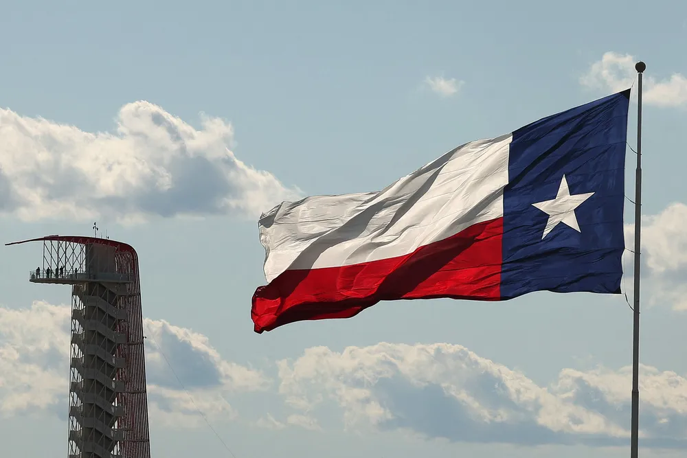 The flag of the US state of Texas.