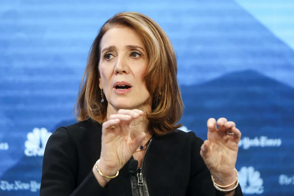Ruth Porat, som er chief financial officer i Google, ble presset om selskapets dominerende stilling under en panelsamtale på Verdens økonomiske forum i Davos tirsdag.