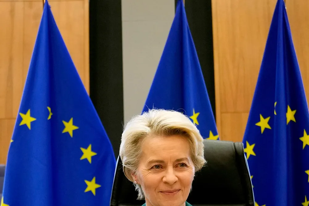 Announcement: European Commission President Ursula von der Leyen at the EU College of Commissioners meeting in Brussels on Thursday, where the Critical Raw Materials Act was discussed.
