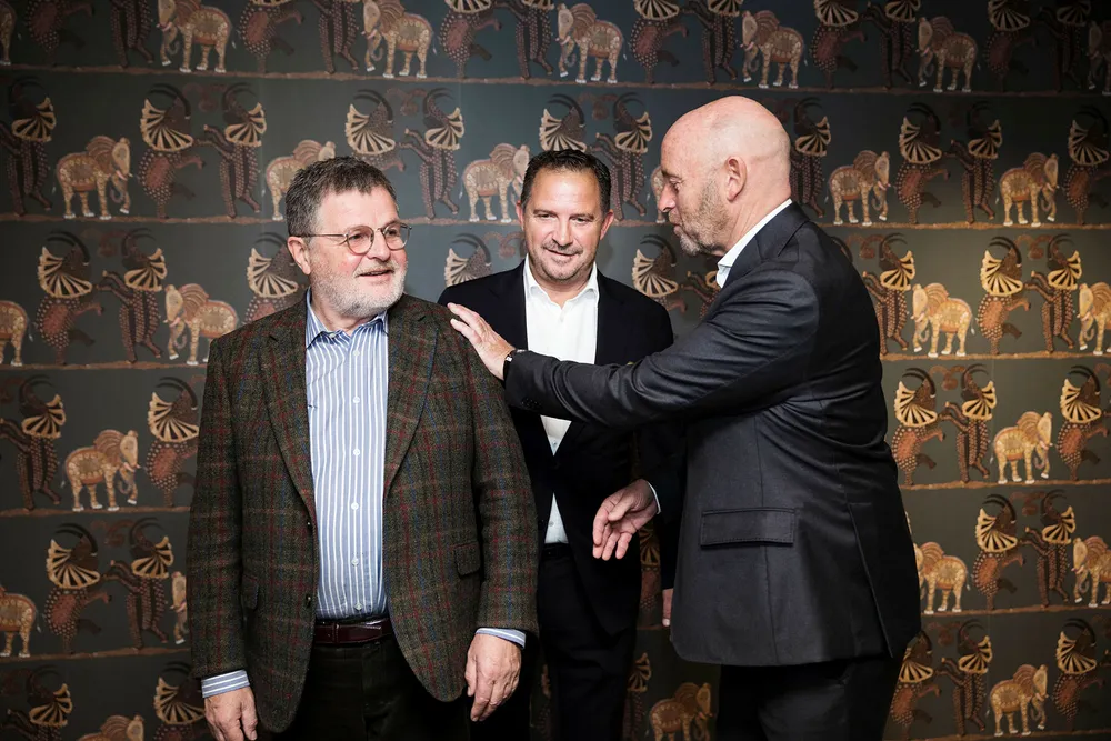 – Navnet er Maribel. Det betyr vakkert ekteskap, sier Asmund Haare (til venstre) som eier det nye hotellkonsernet sammen med Mads Jacobsen og Rune Firing.