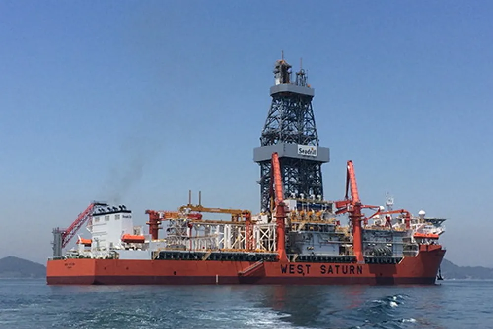 Under way: the Seadrill drillship West Saturn.