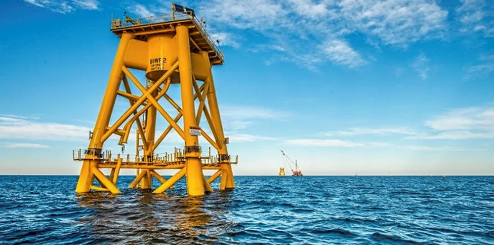 Construction of 30MW Block Island, the first US offshore wind farm, off Rhode Island