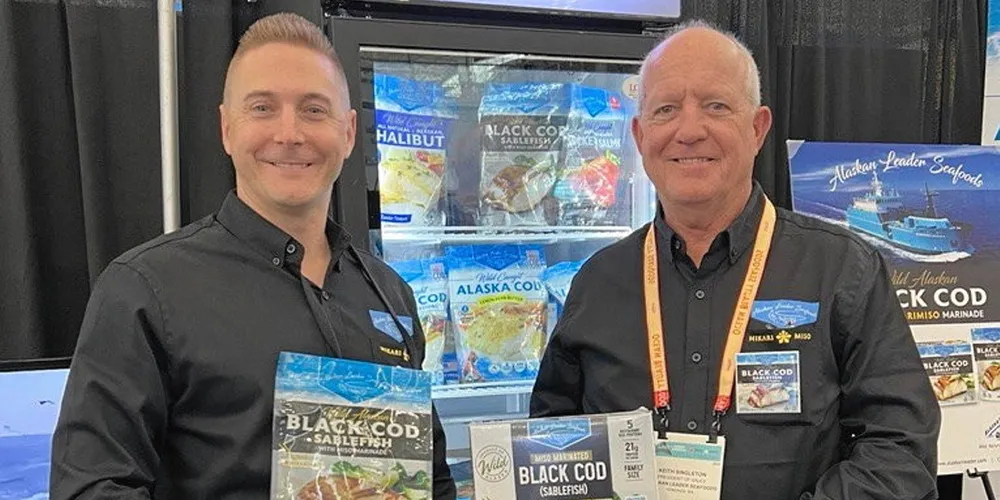 From left to right: Scott Sandvig, vice president of Alaskan Leader's value-added division; Keith Singleton, president of value-added division for Alaskan Leader Seafoods.