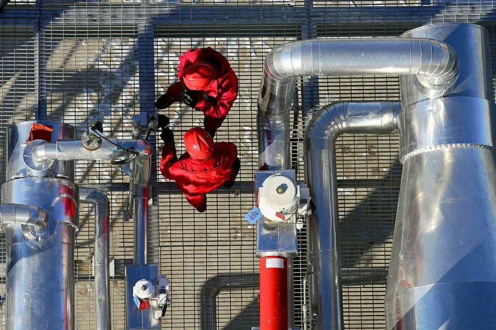 Operations: workers at Shell's Changbei’s central processing facilities in China