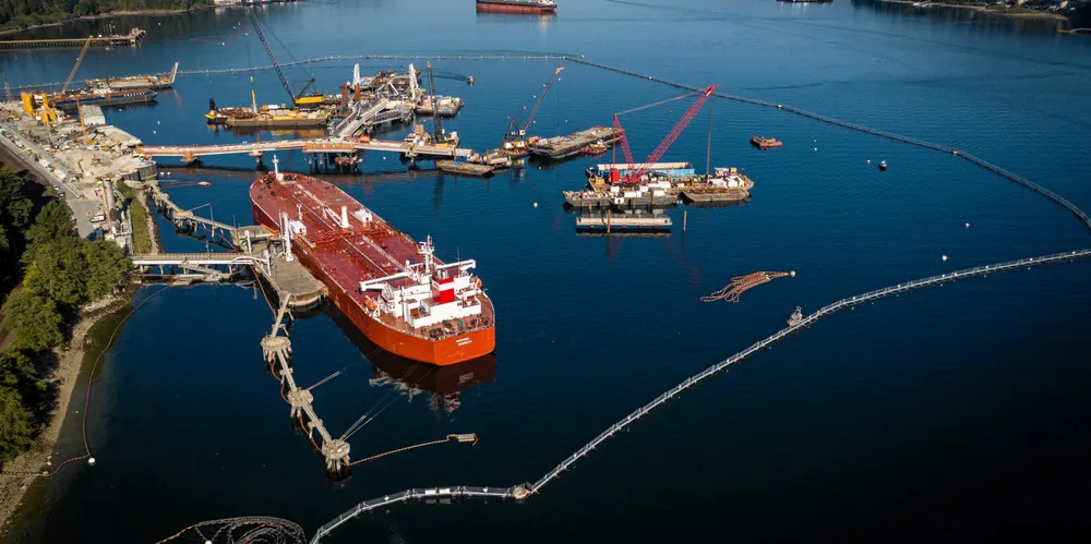 A tanker at Vancouver’s Westridge Terminal.