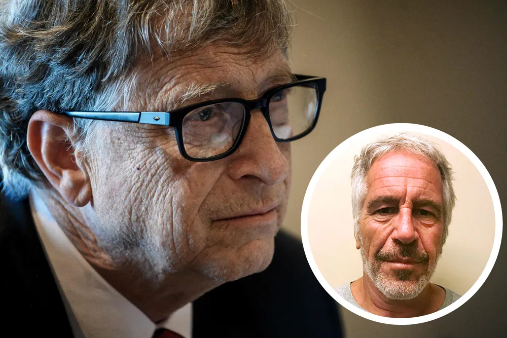 Jeffrey Epstein (innfelt) var med Bill Gates på et møte med IPI i Strasbourg i 2013. Senere samme år sendte Gates-stiftelsen flere millioner dollar til tankesmien.