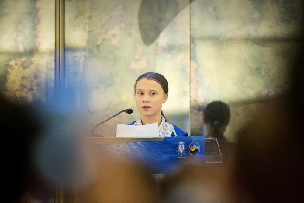 Greta Thunberg har ingen problemer med å tale makten midt imot, som her i FN i fjor høst. Torsdag møtte hun igjen Europakommisjonens leder, Ursula von der Leyen.
