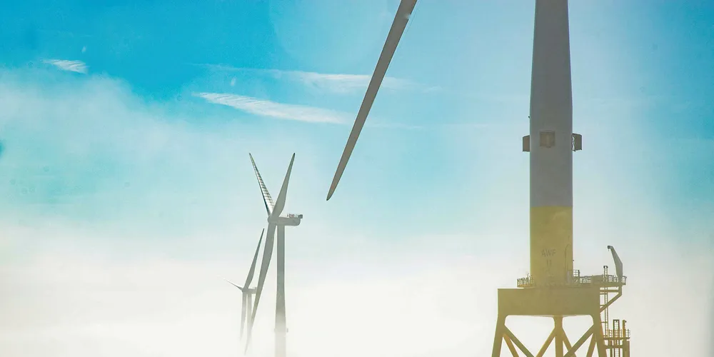 Vattenfall wind turbines in Aberdeen Bay, home of the UK oil & gas sector.