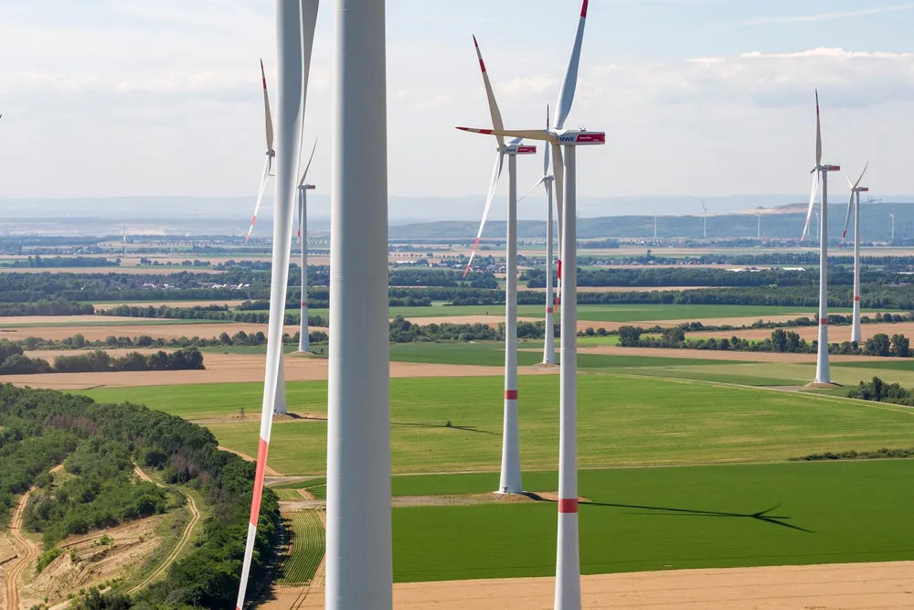 An RWE wind farm in Germany that was one of many victims of this year's historic wind drought in northern Europe.