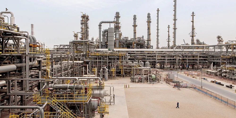 Steam methane reforming equipment at the giant Jubail oil refinery in Saudi Arabia.