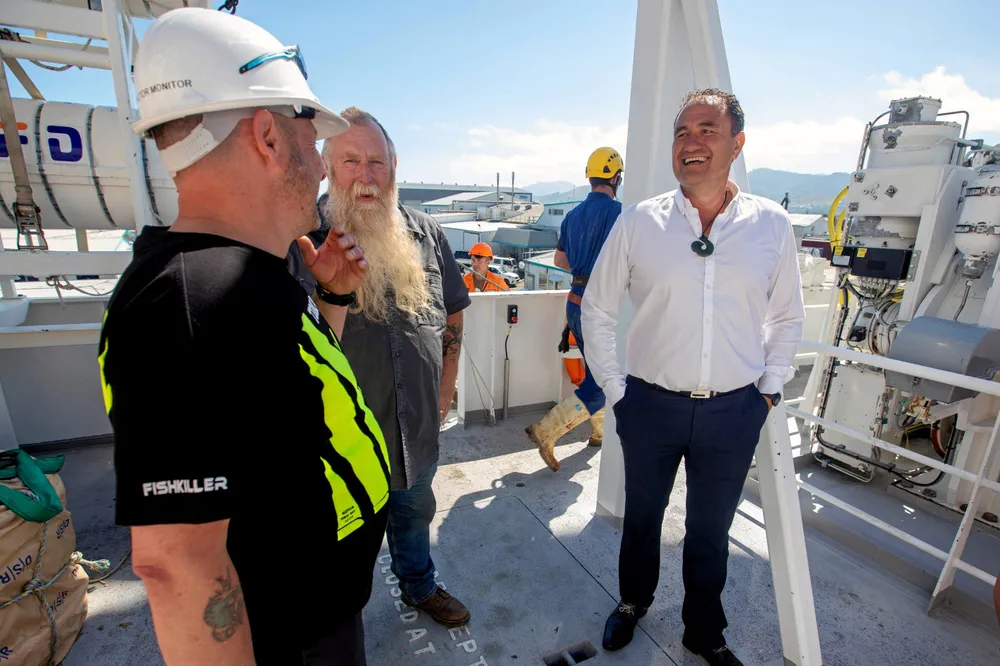 Sealord CEO Doug Paulin chats with colleagues. Bridging the cultural divide between management, staff and ownership has been part of the executive's mission.