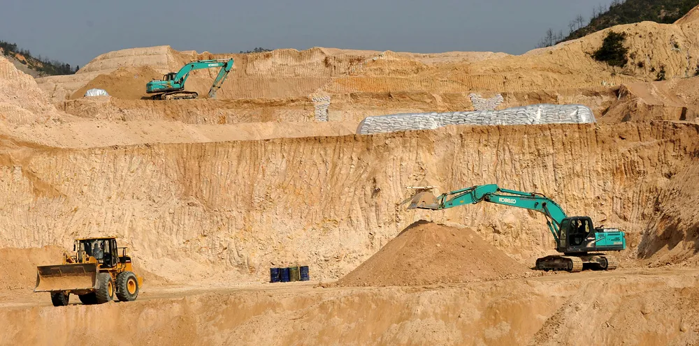 Rare-earth mine in Ganxian county in central China's Jiangxi province