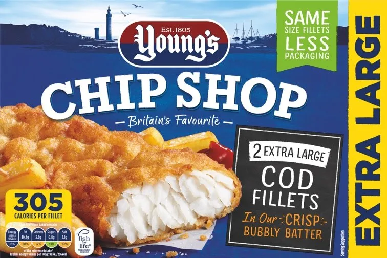 Young's says its Chip Shop brand has reinforced its identity as a fish and chip substitute with strong visual cues, such as the classic wooden fork.