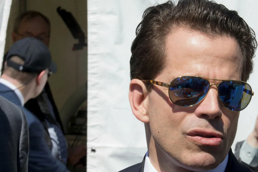 Kommunikasjonsdirektør i Det hvite hus, Anthony Scaramucci, prøver å stoppe lekkasjer ved å true med å sparke folk. Foto: TASOS KATOPODIS