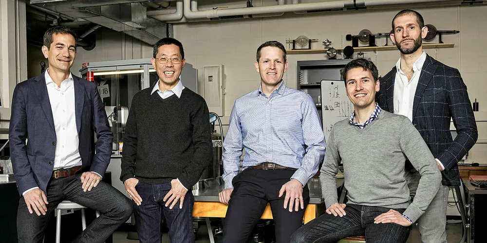 Form Energy founders (left to right): CEO Mateo Jaramillo, chief scientist Yet-Ming Chiang, COO Ted Wiley, and scientists Billy Woodford and Marco Ferrara.