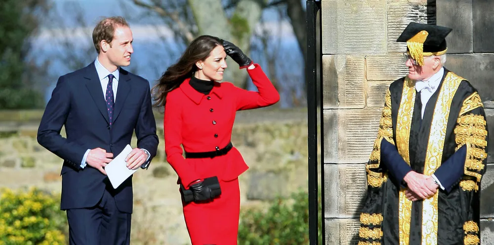 William and Kate on a visit to St Andrews.