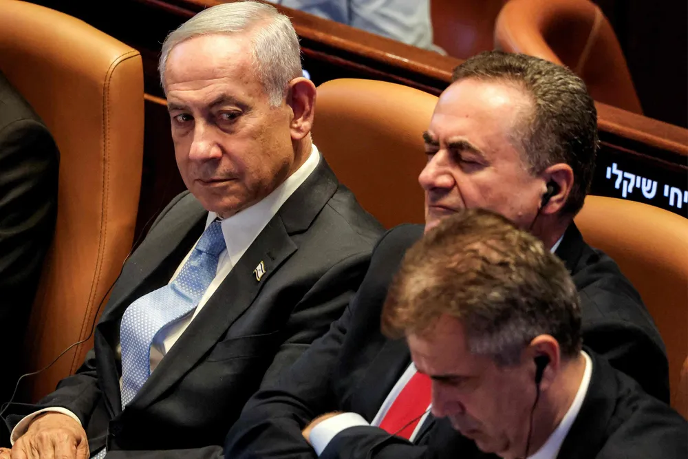 Israels statsminister, Benjamin Netanyahu, sammen med forsvarsminister Israel Katz.