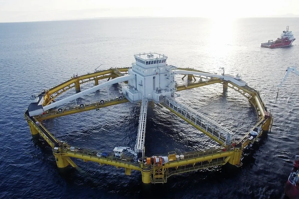 An offshore salmon farm operated by Norwegian producer SalMar.