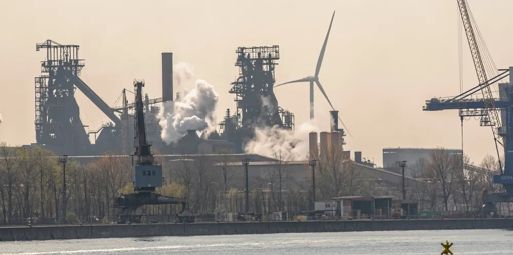 General view of ArcelorMittal in the port of Ghent, Belgium.