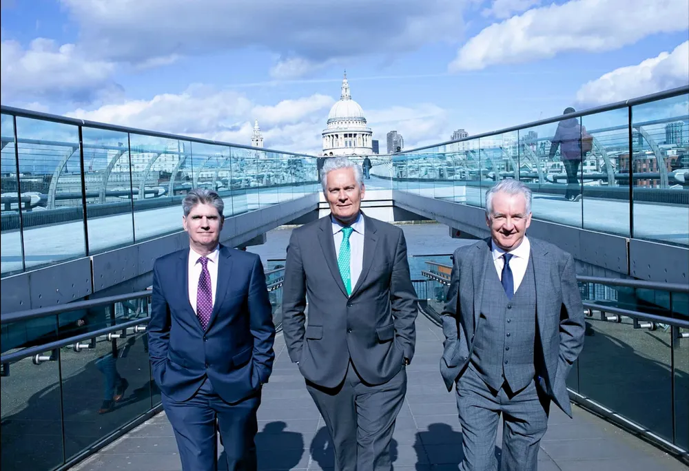 Teaming up: dCarbonX executives (from left to right) John O'Sullivan, Tony O'Reilly and Angus McCoss