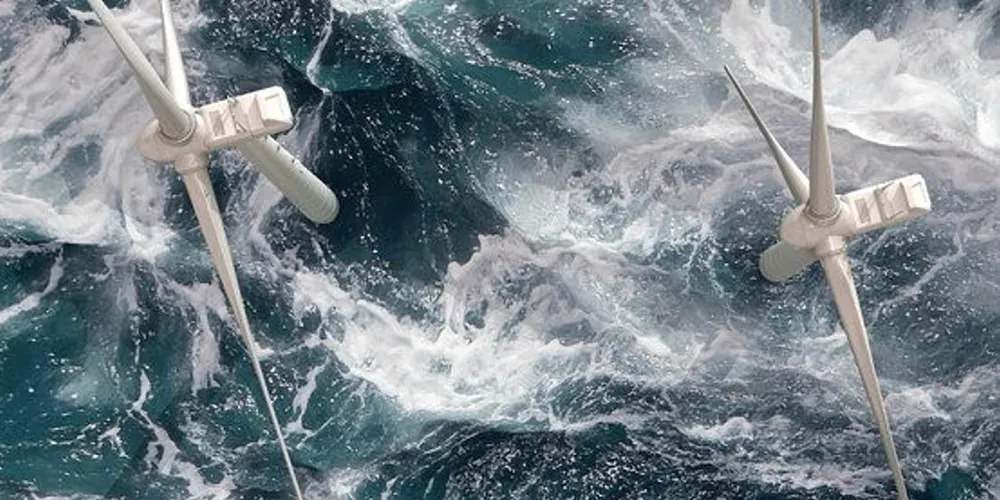 CGI of offshore wind turbines in storm