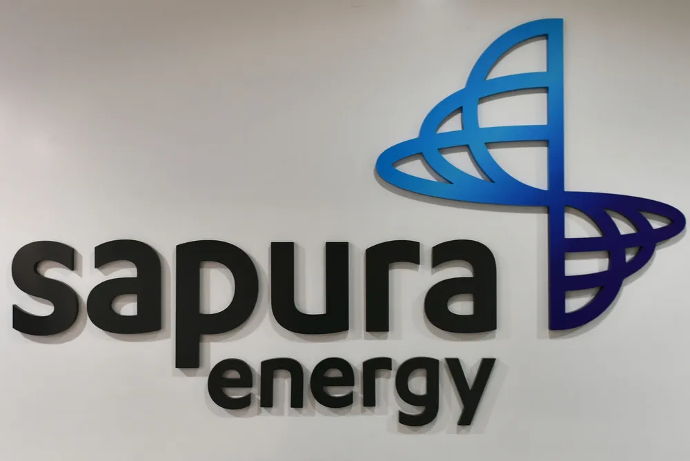 The logo of Sapura Energy is displayed at its headquarters in Kuala Lumpur, Malaysia.