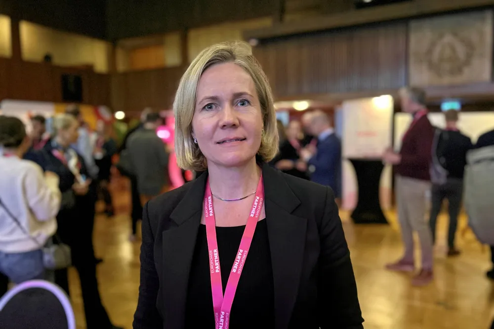 Anne Nysæther, administrerende direktør i Elvia på IT og nett-konferansen «Teknologioptimistene».