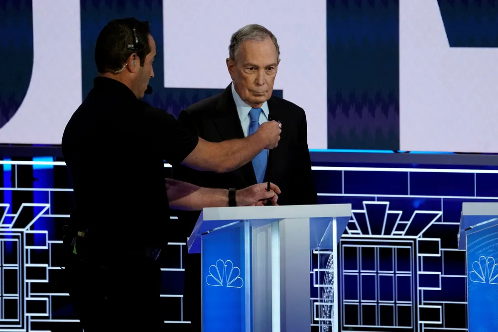 Michael Bloomberg forbereder seg til en tale tidligere denne uken i Nevada i USA.