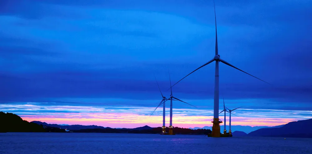 Equinor's 30 Hywind Scotland floating wind array, in the UK North Sea