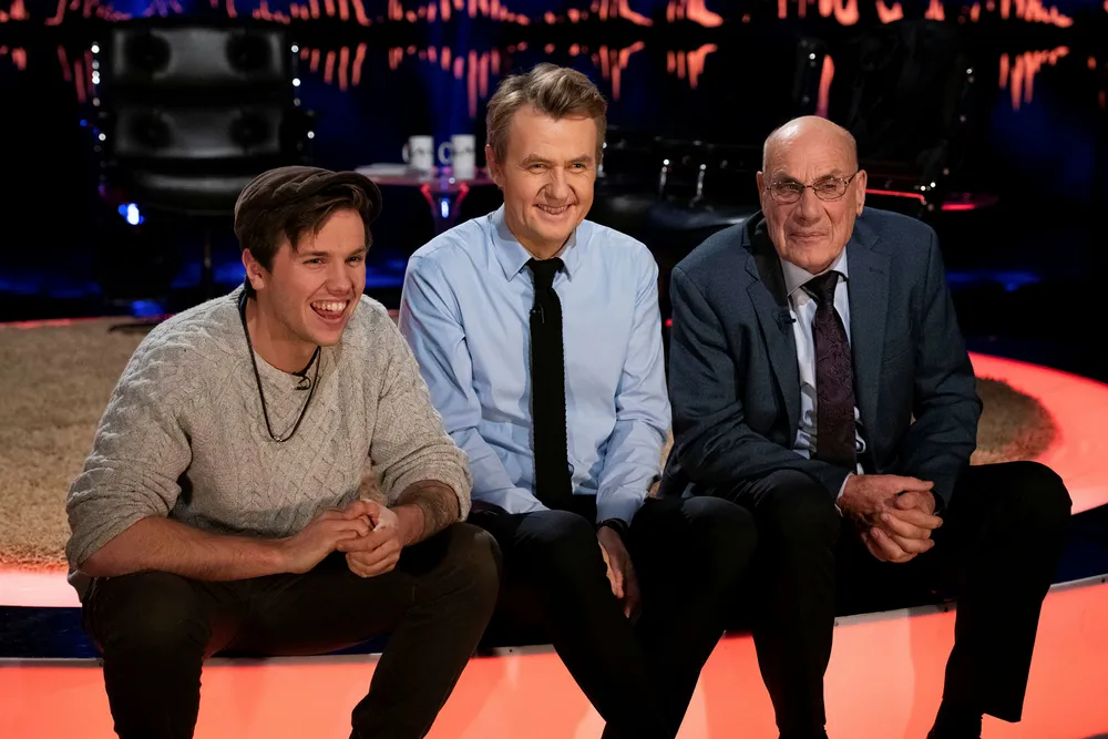 På lørdag hadde Fredrik Skavlan besøk av Samuel Massie og bestefaren Arne Ulvolden (83) som sammen skal på ekspedisjon til Antarktis.
