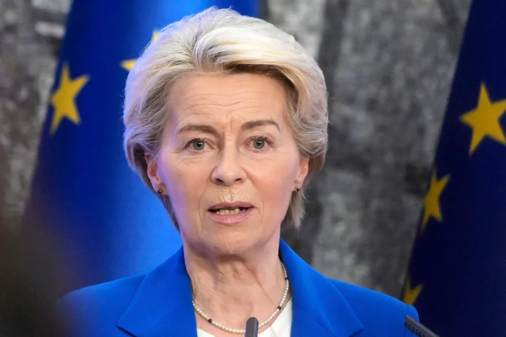 European Commission president Ursula von der Leyen leads EU efforts to sanction Russia.