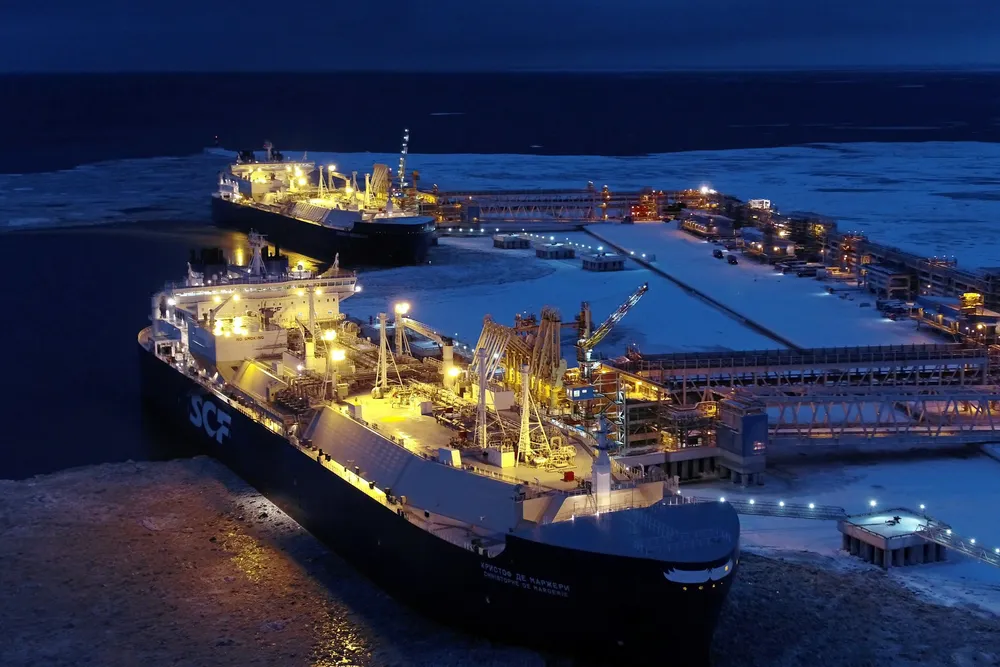 The sanctioned trio have been taking on transshipped cargoes from Novatek’s Yamal LNG plant and shipping them onwards to Asia.