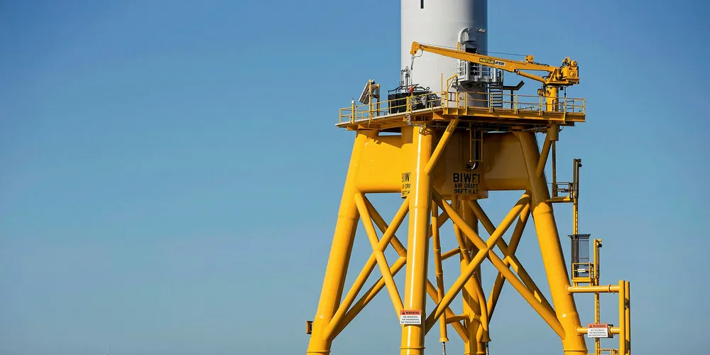 A turbine installed off Block Island