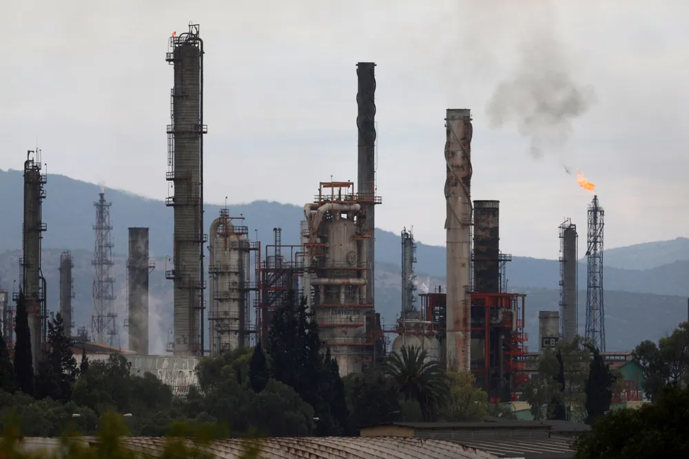 Old habits: Flaring at Pemex's Tula oil refinery, adjacent to a power plant belonging to national power company Comision Federal de Electricidad, (CFE)