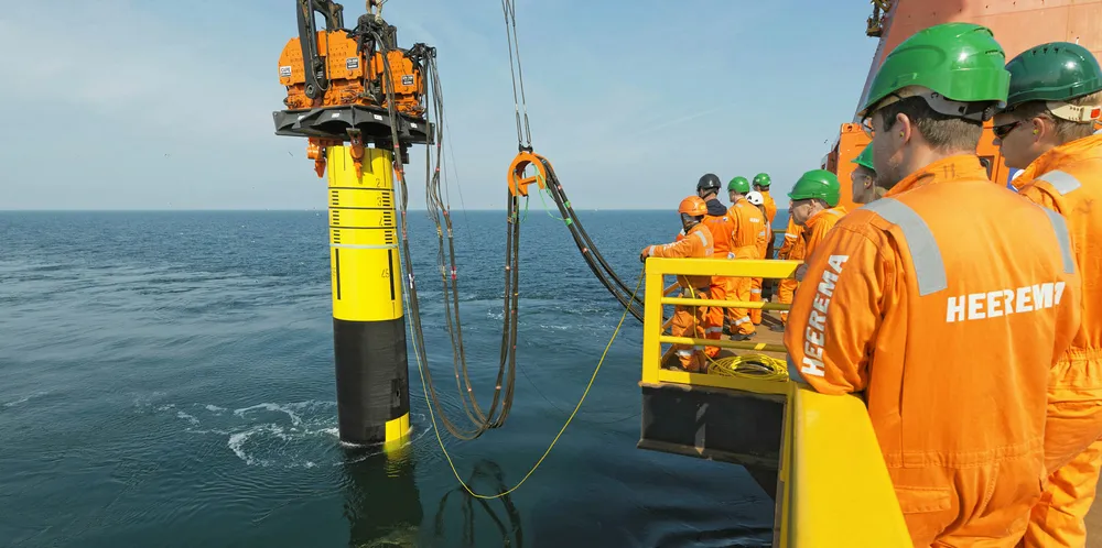 Heerema installing a foundation.