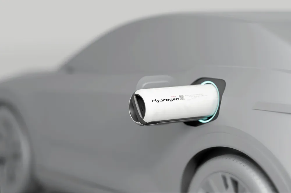 A promotional image of Toyota's new hydrogen cartridge.