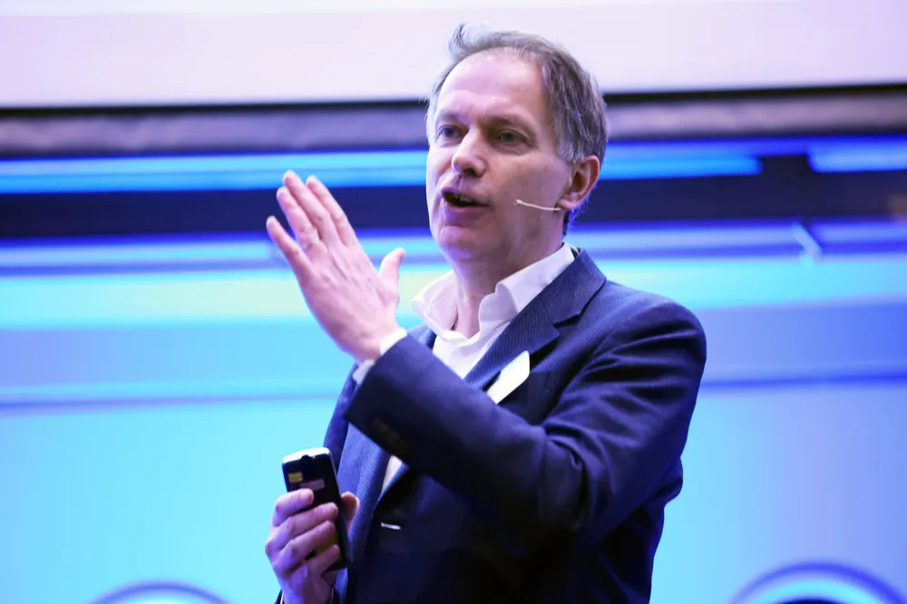 Konserndirektør for kraftsystem og marked i Statnett, Gunnar Løvås, er godt fornøyd med den første Epad-auksjonen i Norge. Her på Pareto-konferansen tidligere i år 2024.