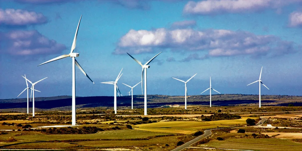 Iberdrola turbines near Zaragoza, Spain.