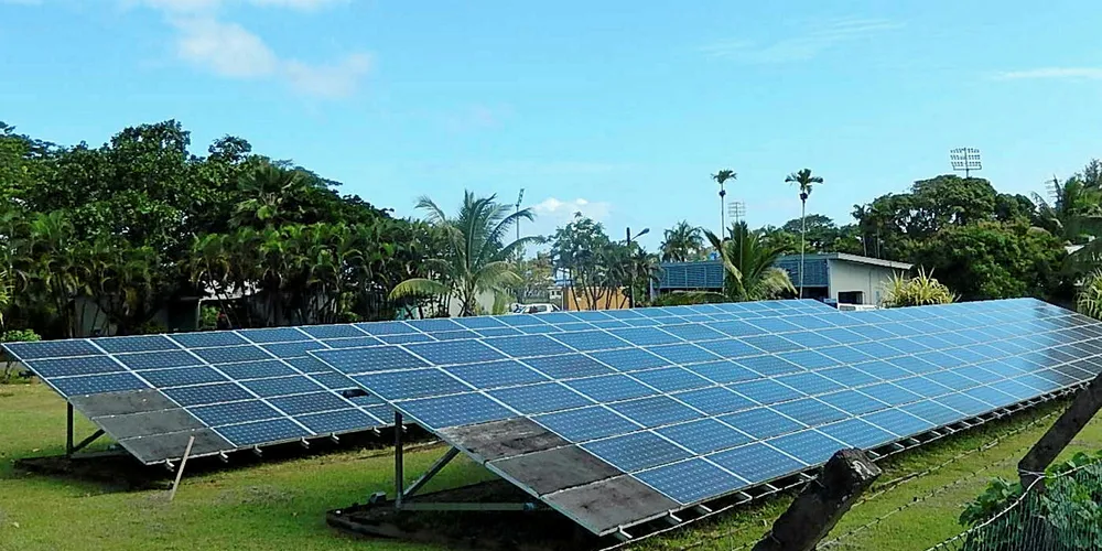 Solar panels in the Fijian capital, Suva