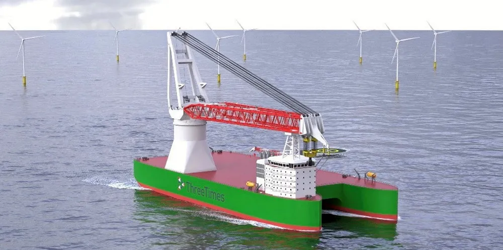 A rendering of the multihull vessel.