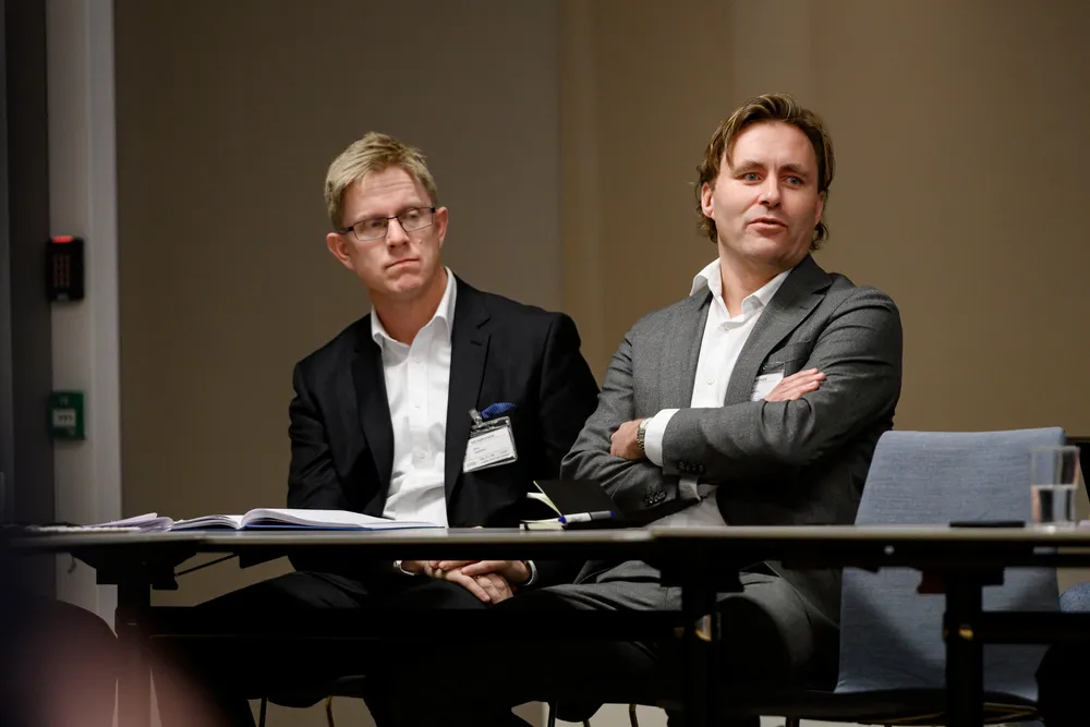 Bunnpris' kategori- og markedssjef Anders Moe og Bunnpris-eier Christian Lykke (t.h.) under et møte i Nærings- og fiskeridepartementet for noen år siden. Også den gang ble det diskutert mulige tiltak for å bedre konkurransesituasjonen i dagligvarebransjen.