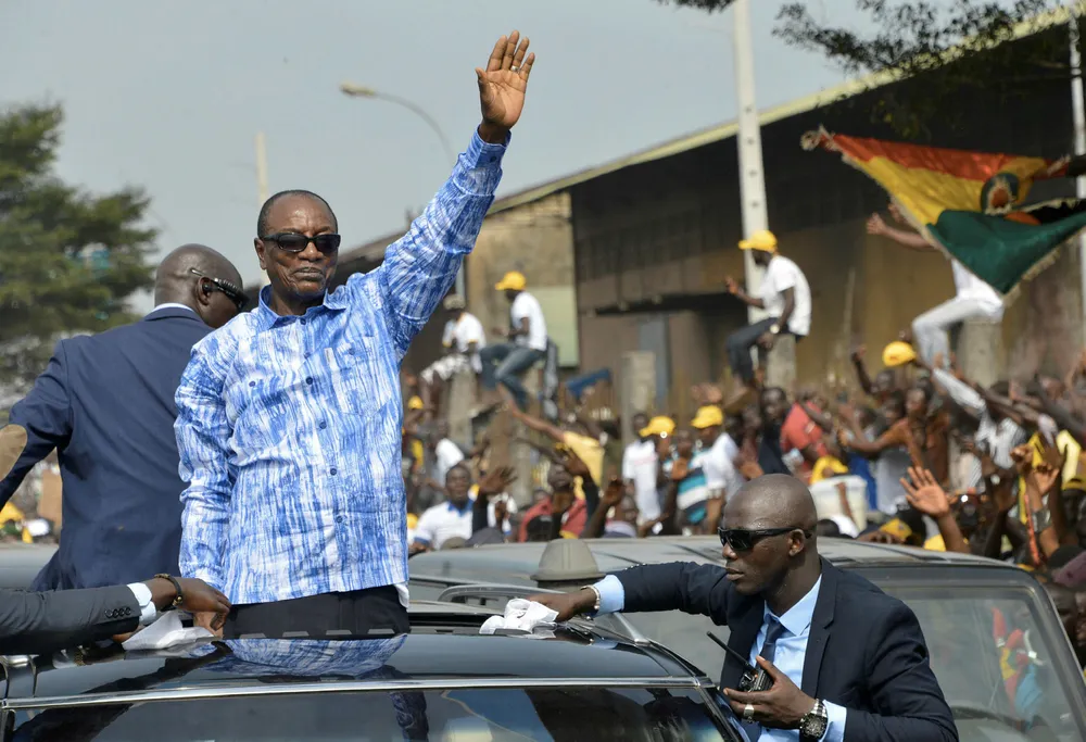 Guinea's President Alpha Conde welcomes all suitors willing and able to develop the country's long neglected oil and gas prospects