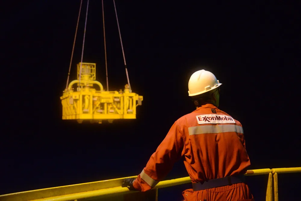 Delivery: the manifold for the Julia project in the Gulf of Mexico is lowered into the water for installation