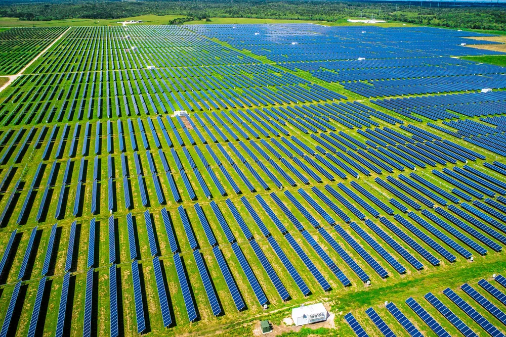 A vast Texas solar plant.