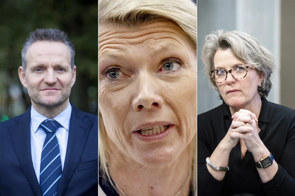 Tre banktopper, fra venstre: Jan Erik Kjerpeseth i Sparebanken Vest, Kjerstin Braathen i DNB og Benedicte Schilbred Fasmer i Sparebank 1 SR-Bank.